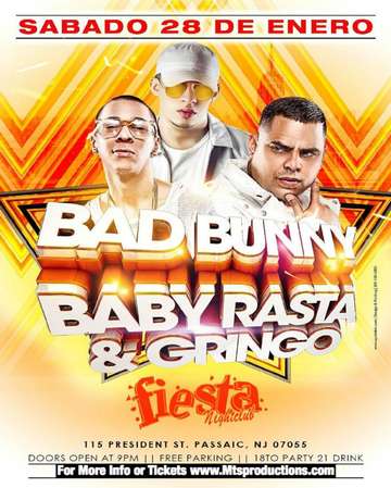 Event Baby Rasta Y Gringo and Bad Bunny at Fiesta Night Club