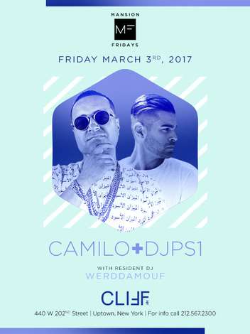 Event Mansion Fridays DJ Camilo Live At Cliff New York