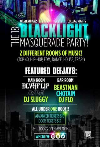 Event DJ Tickets FOR 18+ WMCN MASQUERADE GLOW PARTY @WATERFRONT TAVERN!
