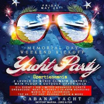 Event Memorial Day Weekend Boat Party