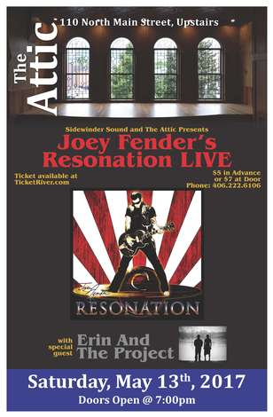 Event Joey Fender's Resonation LIVE w/ special guest Erin And The Project