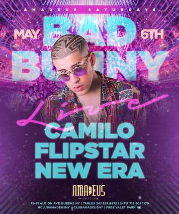Event Bad Bunny Live With DJ Camilo At Amadeus Nightclub
