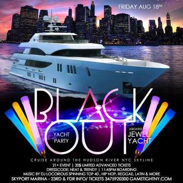 Event NYC Blackout Yacht Party at Skyport Marina Jewel Yacht