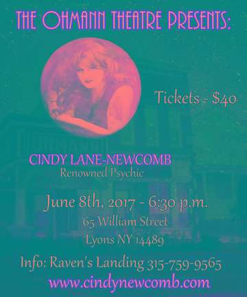 Event Ohmann Theatre Presents: Cindy Lane Newcomb - Renowned Psychic