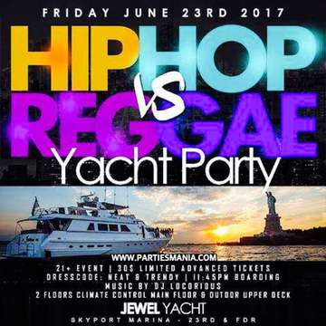Event Hip Hop vs Reggae  Summer Yacht Party