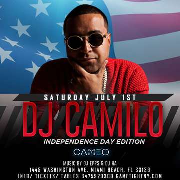 Event Dj Camilo at Cameo Nightclub Miami July 4th Weekend