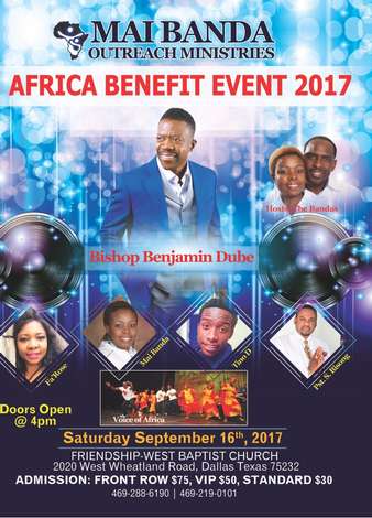 Event Africa Benefit Event 2017 with Bishop Benjamin Dube