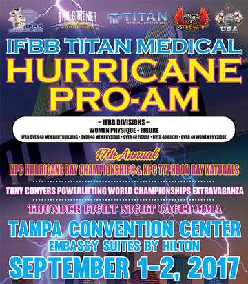 Event IFBB TITAN MEDICAL Hurricane Pro & NPC Hurricane Bay Championships in conjunction with NPC Typhoon Bay Naturals