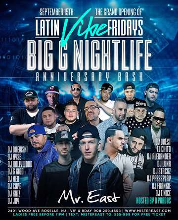 Event Grand Opening of Latin Vibe Fridays At Mister East