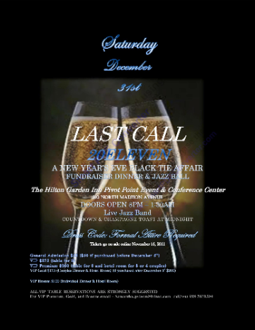 Event Last Call 20Eleven New Year's Eve Black Tie Affair