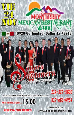 Event La Sonora Santanera en Monterrey Mexican Restaurant & BBQ