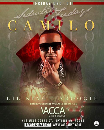 Event Seductive Fridays DJ Camilo Live At Vacca Lounge