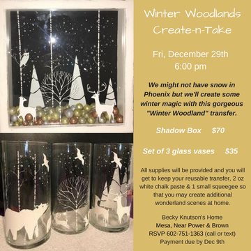 Event Chalk & Chocolate "Winter Woodlands" Create-n-Take