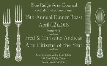 Event Blue Ridge Arts Council 15th Annual Dinner Roast & Arts Citizen of the Year Award