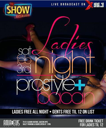 Event SHOW SATURDAYS LADIES NIGHT DJ PROSTYLE LIVE AT AMADEUS NIGHTCLUB