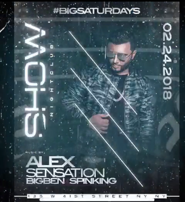 Event Grand Opening Of Show Saturdays Alex Sensation Live At Show Nightclub