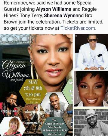 Event Pre- Mother's Day Concert with Alyson Williams, Reggie Hines,Tony Terry & Friends,  Anderson Theatre, GA