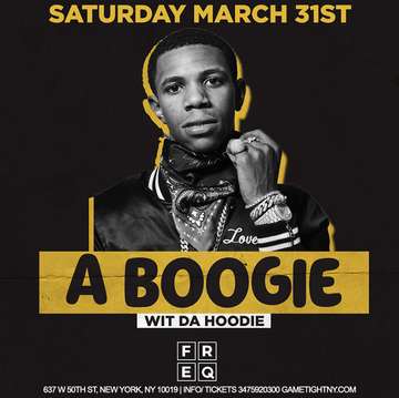 Event A boogie live at Freq Nightclub College Party 2018