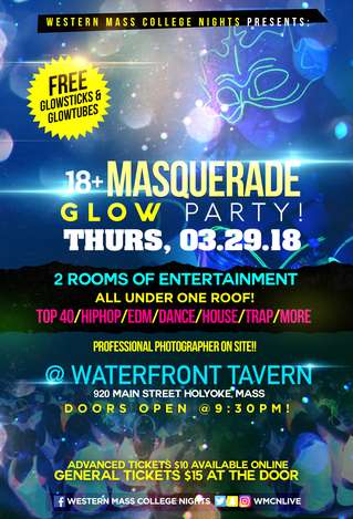 Event WMCN 18+ MASQUERADE GLOW PARTY! @WATERFRONT TAVERN!
