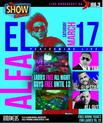 Event Show Saturdays El Alfa Live At Amadeus Nightclub