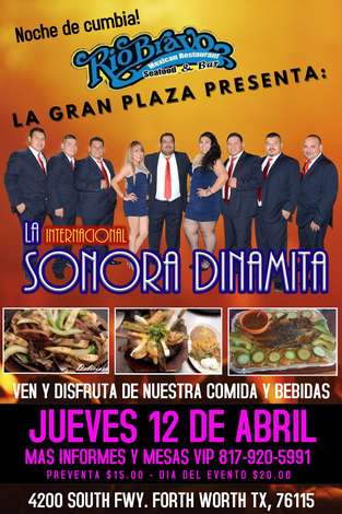 Event La Internacional Sonora Dinamita @ Rio Bravo Ft Worth - La Gran Plaza
