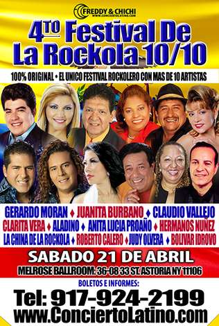 Event FESTIVAL DE LA ROCKOLA 2018 EN NEW YORK SABADO ABRIL 21