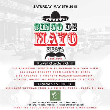 Event Cinco de Mayo Fiesta at Ravel's Garden Grill $10