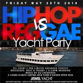 Event MDW Hip Hop vs. Reggae NYC cruise at Skyport Marina Jewel Yacht