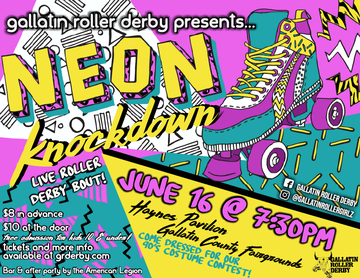 Event Neon Knockdown roller derby bout