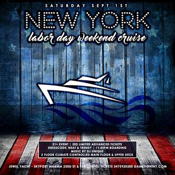 Event NYC Labor Day Weekend Midnight Cruise Yacht party 2018