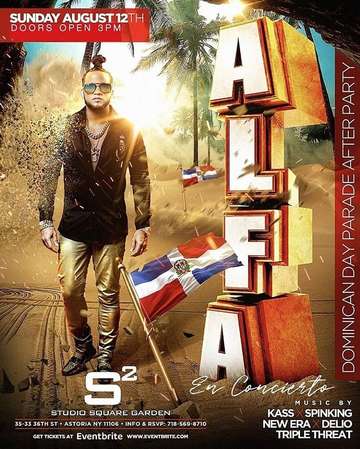 Event Dominican Day Parade After Party El Alfa Live At Studio Square