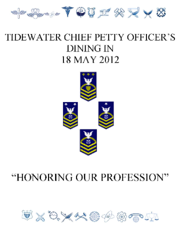 Event TIDEWATER CHIEF PETTY OFFICER’S DINING IN