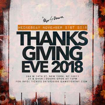 Event Up & Down Thanksgiving Eve Party 2018