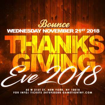 Event Bounce NYC Thanksgiving Eve Party 2018