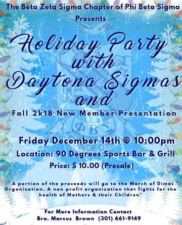 Event Holiday Party & 2K18 New Member Presentation With the Daytona Beach Sigmas