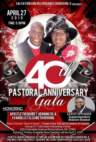 Event SDC 40th Pastoral Anniversary Gala