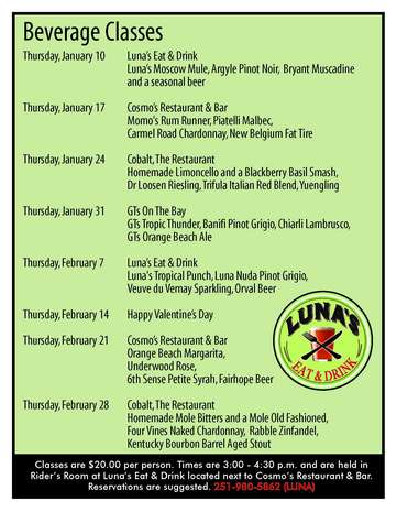 Event Luna's Eat & Drink Beverage Classes