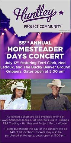 Event Terri Clark, Ned LeDoux & Bucky Beaver at 2019 Homesteader Days