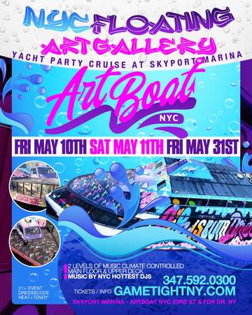 Event New York City Floating Art Gallery Yacht Party Cruise at Skyport Marina