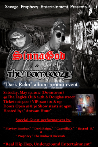 Event SinnaGod & The BAMBOOZLE "Dark Relm" promo event