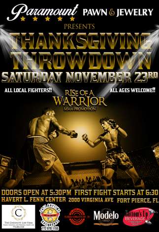 Event Rise Of A Warrior MMA: THANKSGIVING THROWDOWN