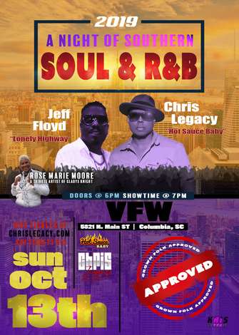 Event Jeff Floyd & Chris Legacy A Night of Southern Soul & R&B  Columbia SC