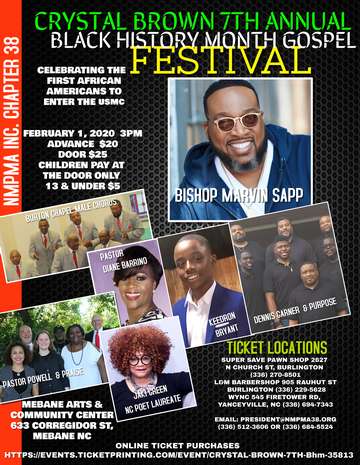 Event Crystal Brown 7th Annual Black History Month Gospel Festival Celebrating Montford Point Marines