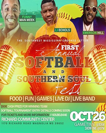 Event The Southwest Mississippi Crooked Letter First Annual Softball and Southern Soul Fest