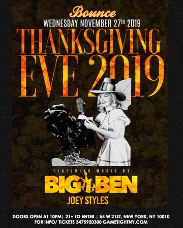 Event Bounce NYC Thanksgiving Eve Party 2019