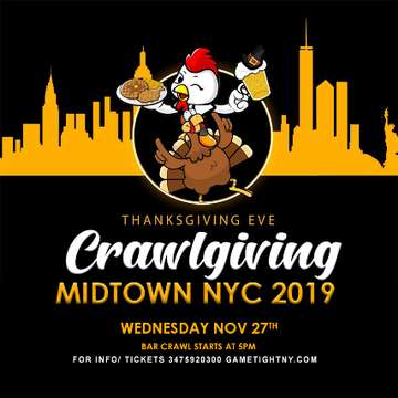 Event NYC Thanksgiving Eve Pub Crawl 2019 only $15