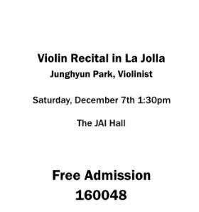 Event Violin Recital in La Jolla