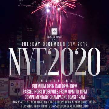 Event Highbar New Years Eve NYE 2020