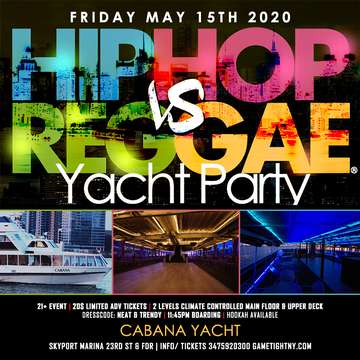 Event NYC Hip Hop vs. Reggae ® Yacht Party at Skyport Marina Cabana Yacht 2020
