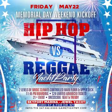 Event NYC MDW Kickoff Hip Hop vs Reggae® Yacht Party at Skyport Marina 2020